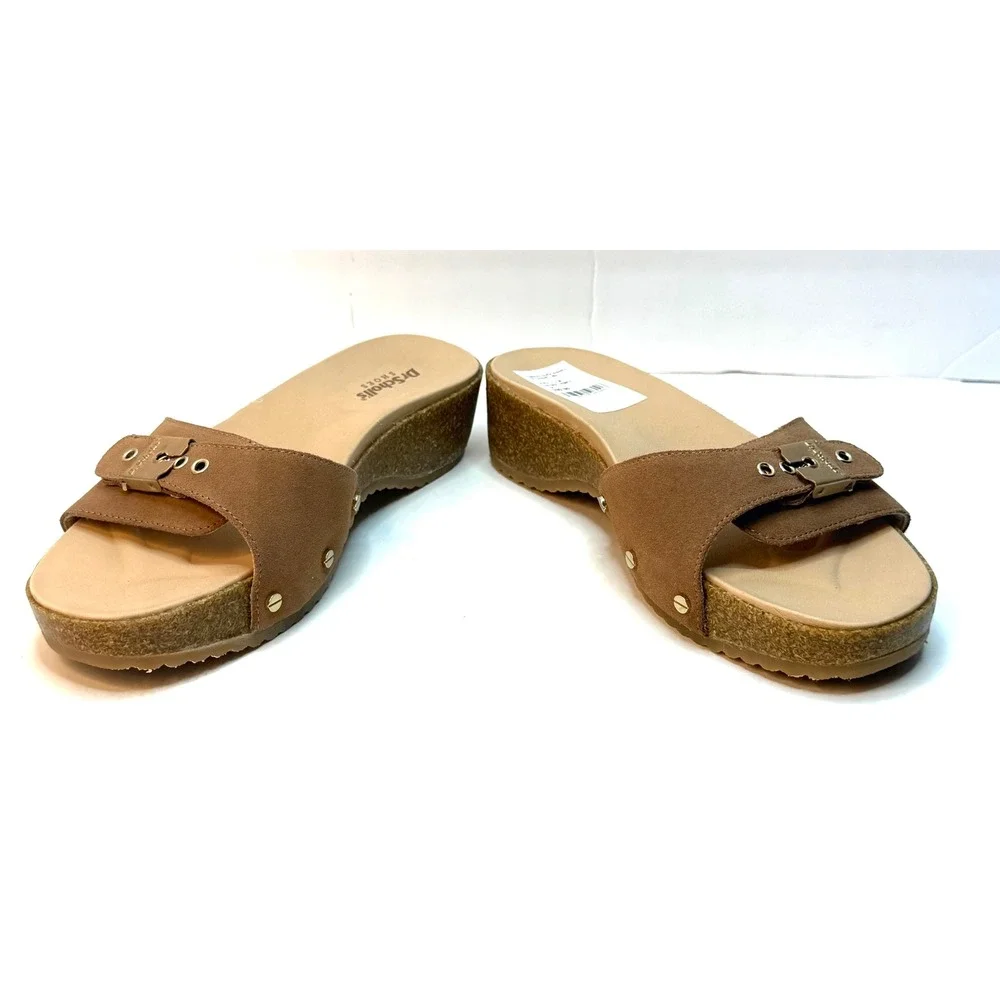 Dr. Scholl's Women's Original Flex Slide Sandals Honey Brown Suede Size 7.5M NWT - Picture 10 of 10